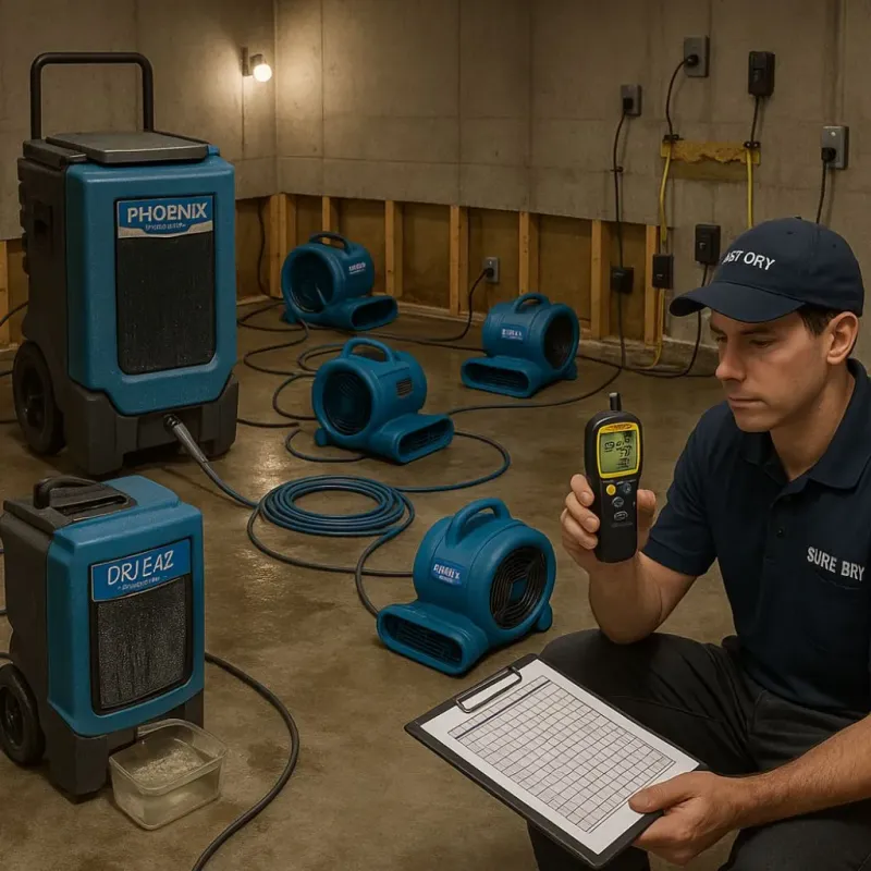 Structural Drying and Dehumidification process in Johnson Lane, NV